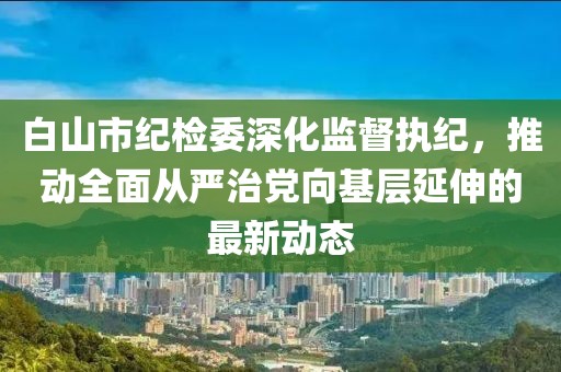 白山市紀檢委深化監督執紀，推動全面從嚴治黨向基層延伸的最新動態