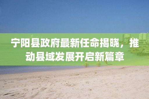 寧陽縣政府最新任命揭曉，推動縣域發展開啟新篇章