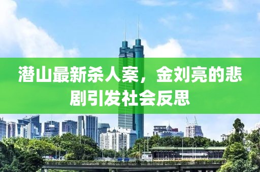 潛山最新殺人案，金劉亮的悲劇引發(fā)社會(huì)反思