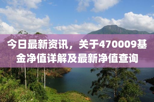 今日最新資訊，關(guān)于470009基金凈值詳解及最新凈值查詢