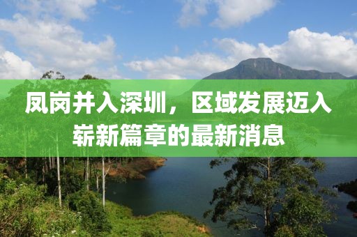 鳳崗并入深圳，區域發展邁入嶄新篇章的最新消息