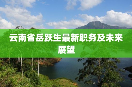 云南省岳躍生最新職務及未來展望