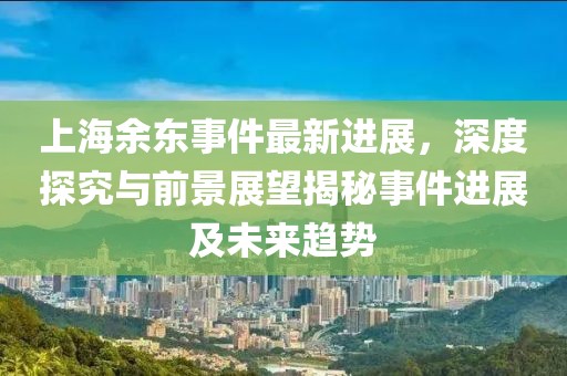 上海余東事件最新進展，深度探究與前景展望揭秘事件進展及未來趨勢