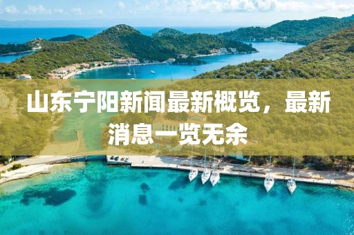 山東寧陽新聞最新概覽，最新消息一覽無余