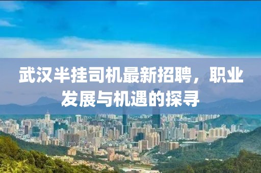 武漢半掛司機最新招聘，職業發展與機遇的探尋